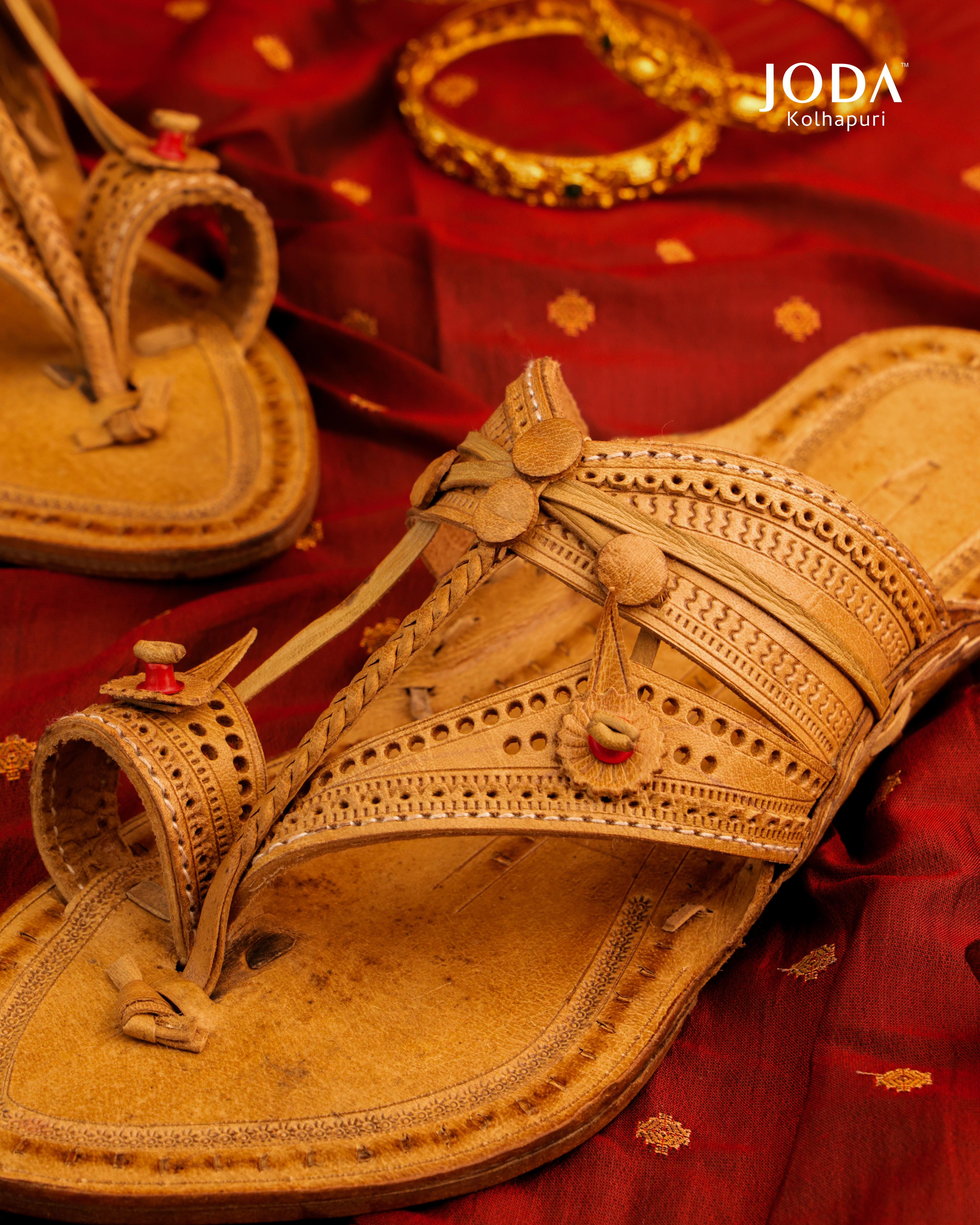 Women's Tan Studded Flats